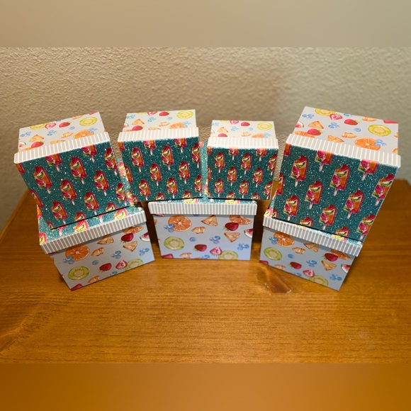 Popsicles & Fruit Themed Decorative Storage Nesting Boxes Set Of 7, Glitter Lids - Picture 9 of 16